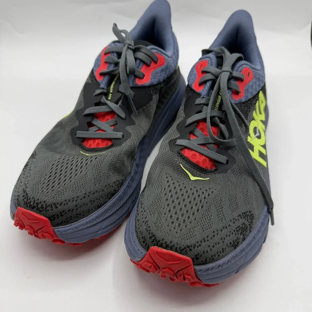 Hoka Challenger ATR 7 Women's Trail Running Shoes‎ Gray Red Yellow Size 11B
